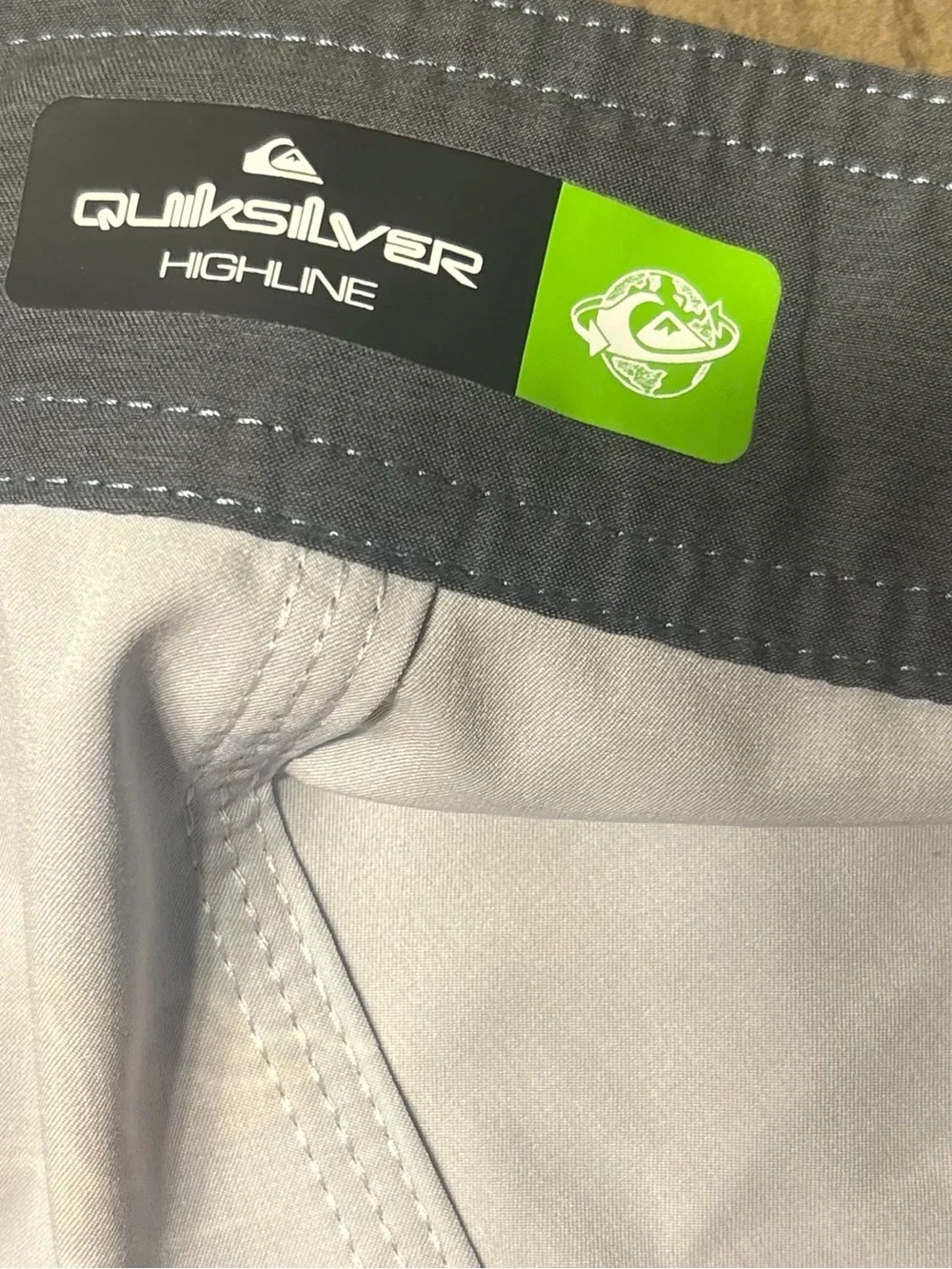 Quiksilver Light Blue Boardshorts with Orange Island Print